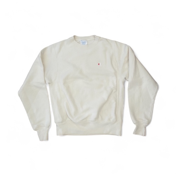 Champion Reverse Weave White Crewneck Sweatshirt Mens/Unisex Size XS - Picture 1 of 9
